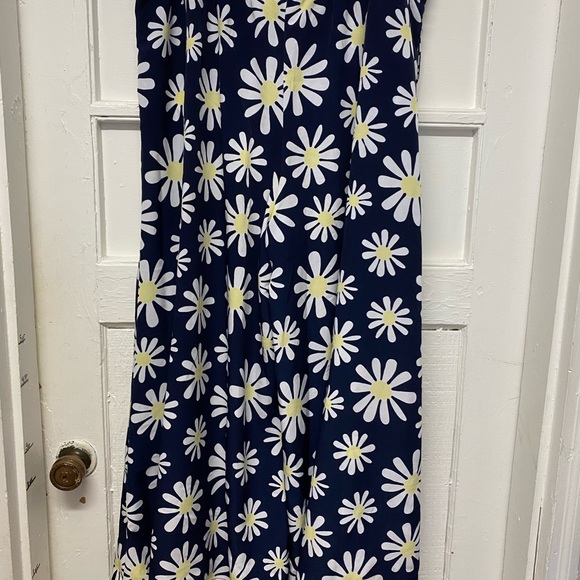 Cato High-Rise Super wide leg Daisy print Pull-on Navy/white pant women’s PXL - Picture 7 of 10